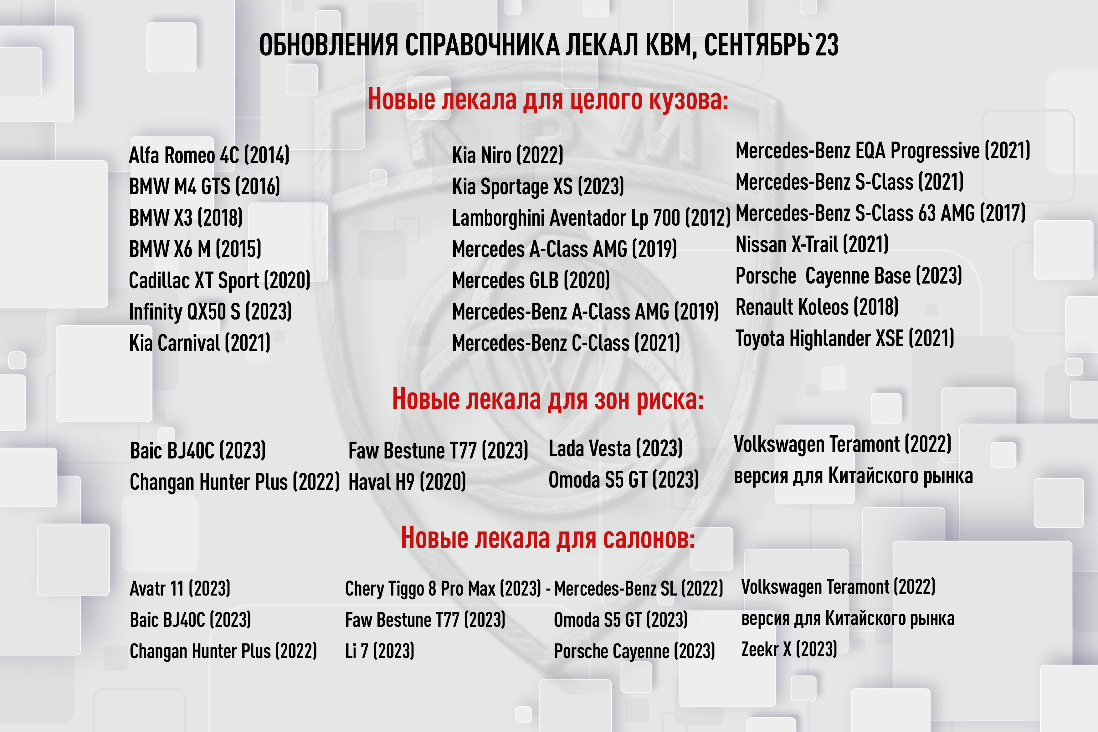 Обновление лекал - сентябрь.